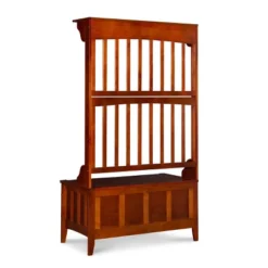 Misson Hall Tree With Storage Bench Walnut - Linon -Linon GUEST e26a8742 3273 4cc5 a389 3219069f6b9a
