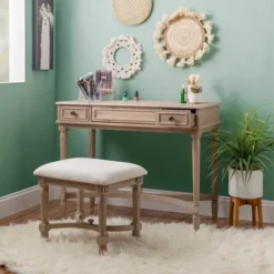 Cyndi Wash Vanity Gray - Linon -Linon GUEST e406641a 0251 438c a377 0447cb5b7dd2