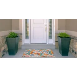 Pomelo Washable Outdoor Rug Ivory/Orange - Linon