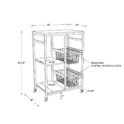 Tamarind Small Kitchen Cart White - Linon -Linon GUEST e9e5d677 ab97 4897 968a c4d70123a97a