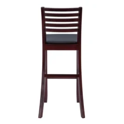 30" Torino Ladder Back Barstool Upholstered Seat - Espresso Wood - Linon -Linon GUEST eb1128b3 3d49 4a91 92a0 320f0ce2953b