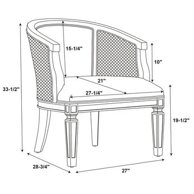 Kensington Cane Chair - Linon 11 Kensington Cane Chair - Linon - Image 9