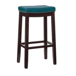 Padded Saddle Seat Barstool Hardwood - Linon -Linon GUEST ec950f2f b8d8 4a55 9d72 d76d1c791e07