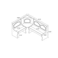 Chelsea Nook Dining Table Set - Linon -Linon GUEST ed24ae28 5589 4ab3 af2c a2befba9eba8