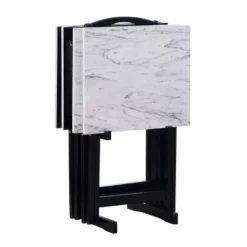 Faux Marble Tray Table Set - Linon -Linon GUEST eed6cb9b d5d5 494a b3a7 c4ce298c34c7