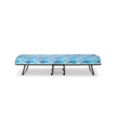 Twin Roma Folding Bed Blue - Linon 3 Twin Roma Folding Bed Blue - Linon