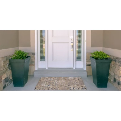 Selkirk Washable Outdoor Rug Navy/Sand - Linon 3 Selkirk Washable Outdoor Rug Navy/Sand - Linon