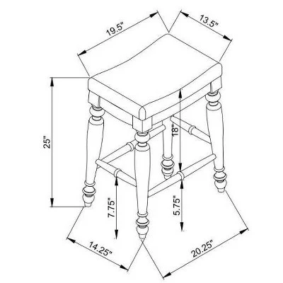 Marino Backless Counter Height Barstool Wood - LInon 9 Marino Backless Counter Height Barstool Wood - LInon - Image 7