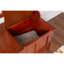 Misson Hall Tree With Storage Bench Walnut - Linon -Linon GUEST f27c4b77 a00a 4280 9861 fa6f765cf03e