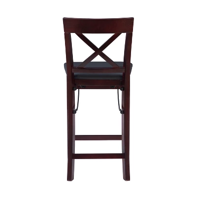 Triena X Back Folding Counter Height Barstool Espresso - Linon 7 Triena X Back Folding Counter Height Barstool Espresso - Linon - Image 5