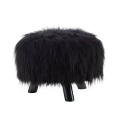 Faux Fur Foot Stool - Linon -Linon GUEST f74efde3 0aff 478f a3d6 cd39c699bebe