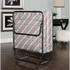 Twin Torino Folding Bed Gray - Linon -Linon GUEST fa81dfe6 c046 416a bf09 d2956bf4551e