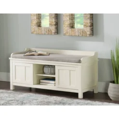 Lakeville Storage Bench White - Linon -Linon GUEST fb979b9d d128 49ba b532 a238a5525d9f