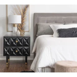 2 Drawer Geo Textured Nightstand - Linon -Linon GUEST fd7be032 d886 4322 93a1 09af3a88b985